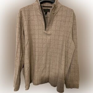 Jos. A. Bank Beige Checkered Quarter-Zip Sweater